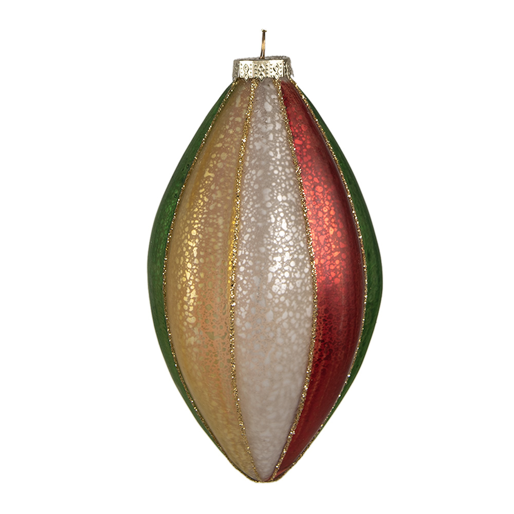 [6GL4340] Weihnachtskugel Rot Grün Ø 8x15 cm