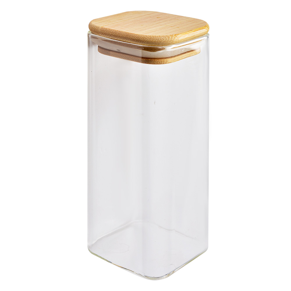 [6GL4419] Storage Jar with Lid Transparent 6x6x15 cm