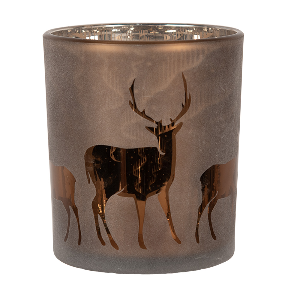 [6GL4661] Porta tealight Marrone Ø 9x10 cm