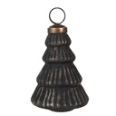 Christmas Bauble Black Grey Ø 6x9 cm