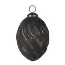 Christmas Bauble Black Grey Ø 7x11 cm