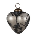 Christmas Bauble Grey Black 8x4x8 cm
