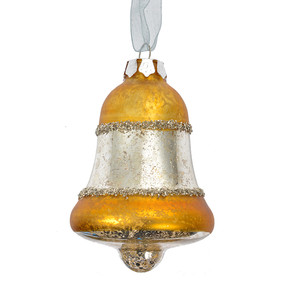 [6GL4710Y] Weihnachtsanhänger Goldfarbig Silberfarbig Ø 5x9 cm