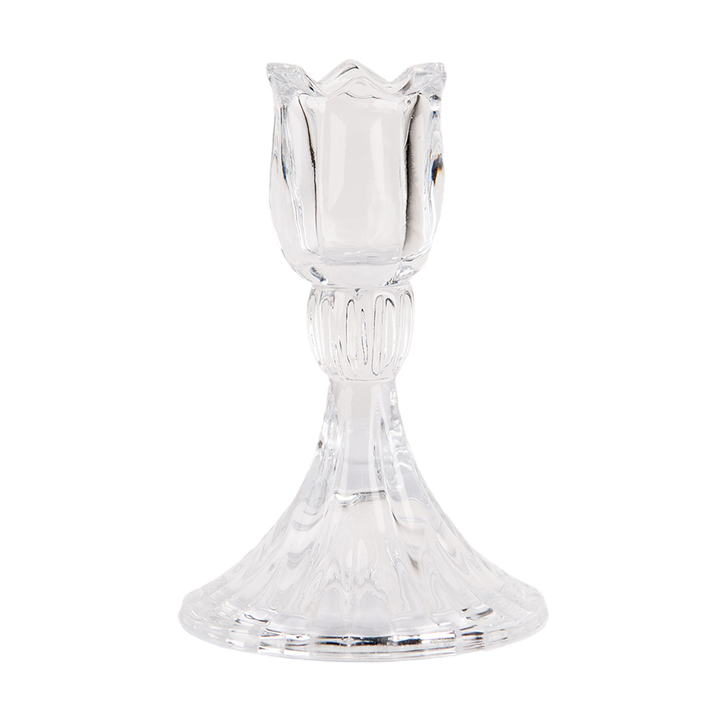 [6GL4935] Candle Holder Transparent Ø 8x12 cm