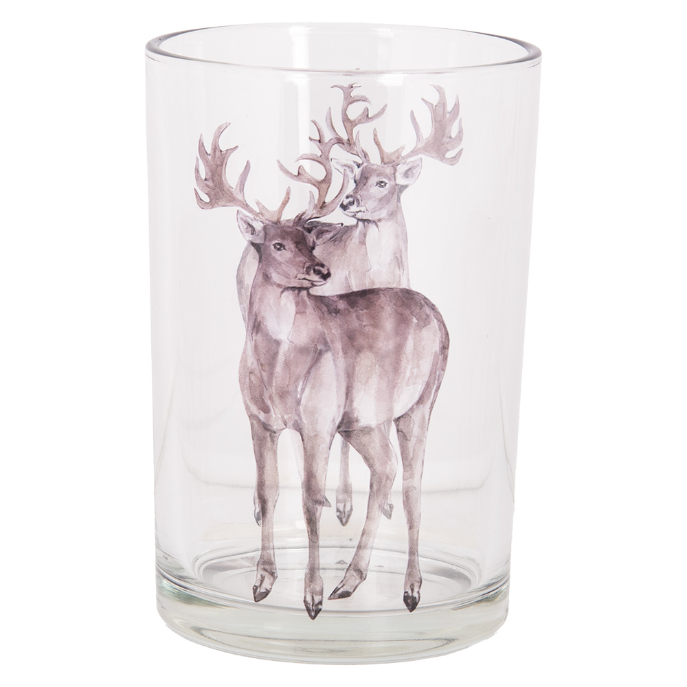 [6GL4965] Photophore Transparent Marron Ø 12x18 cm