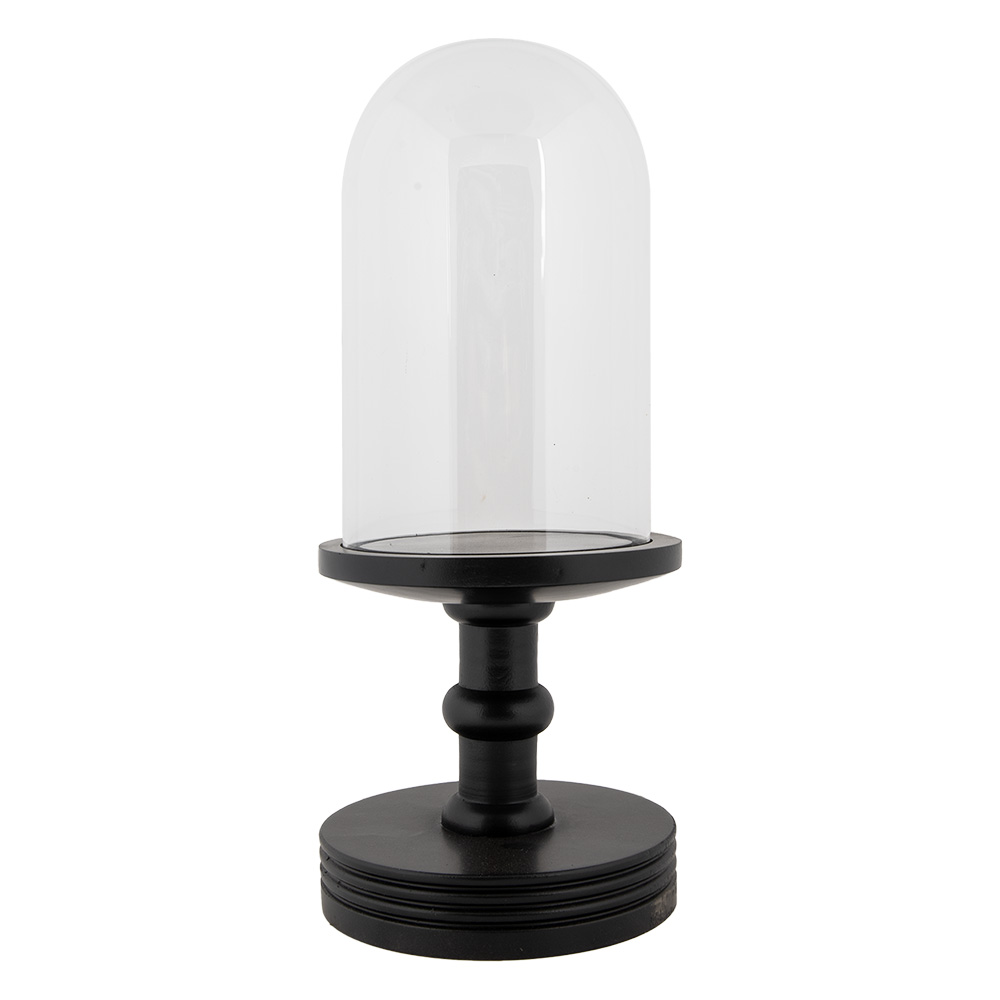 [6GL5060Z] Coprivivande in vetro Trasparente Nero Ø 17x40 cm