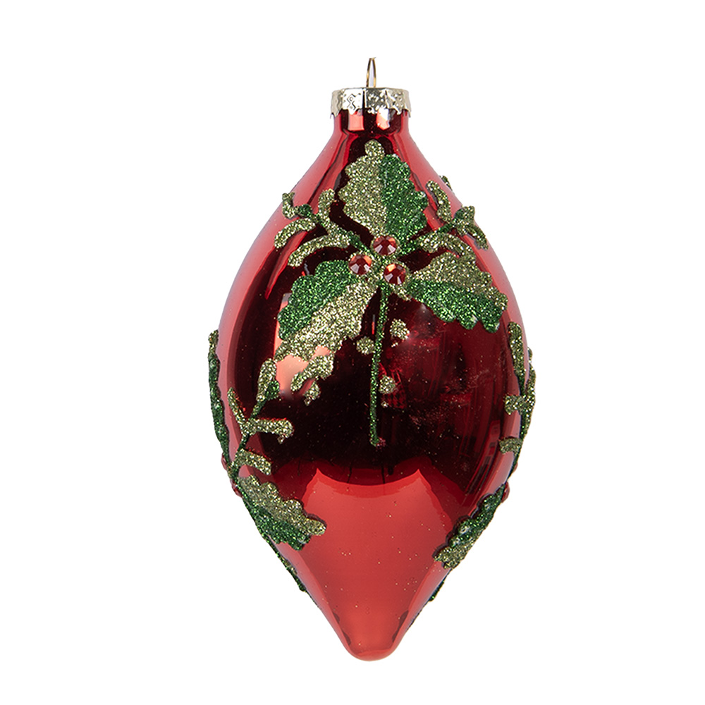[6GL5108] Weihnachtskugel Rot Grün Ø 8x15 cm