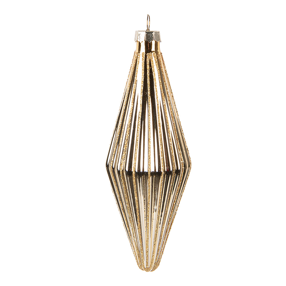 [6GL5114] Weihnachtskugel Goldfarbig Ø 5x15 cm