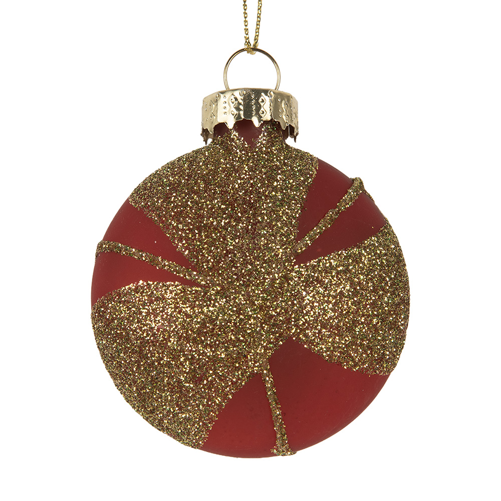 [6GL5130] Boule de Noël Or Rouge 6x3x7 cm