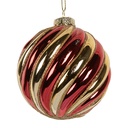 Boule de Noël Couleur or Rouge Ø 8x8 cm