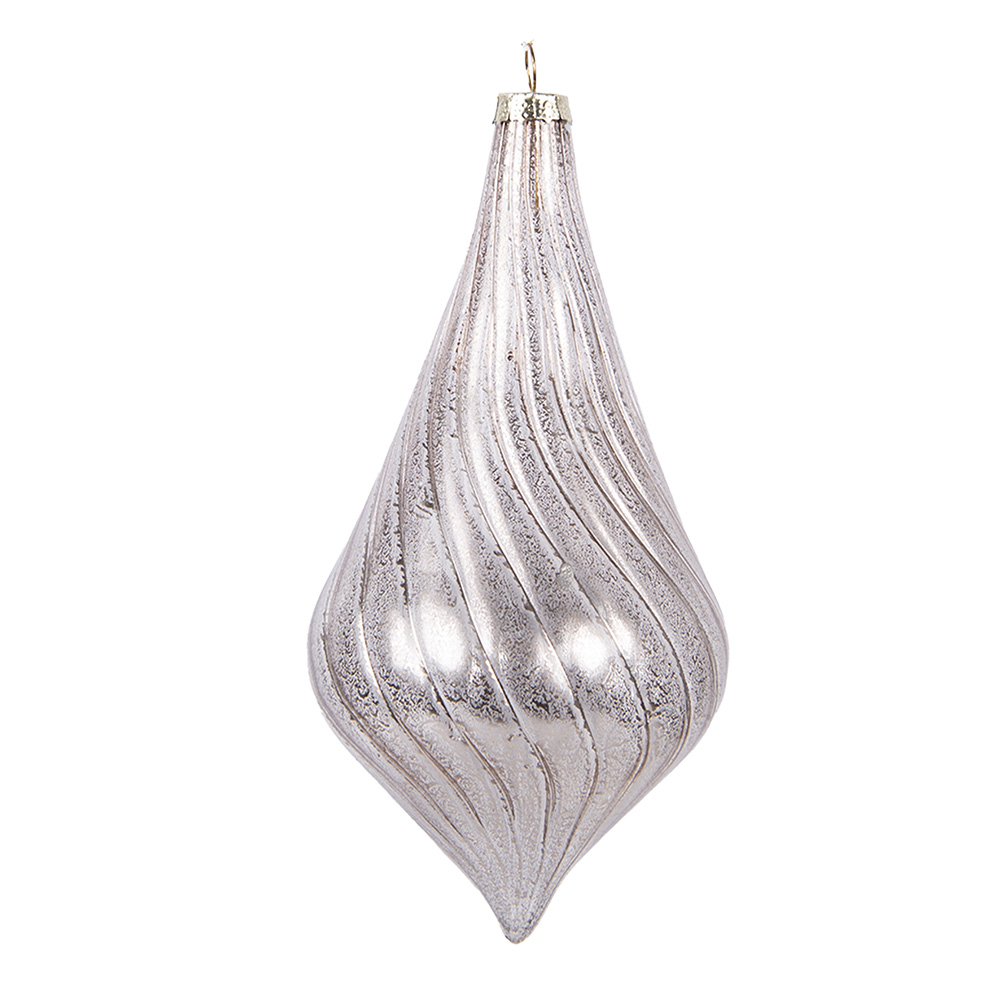 [6GL5143] Weihnachtskugel Silberfarbig Ø 8x17 cm