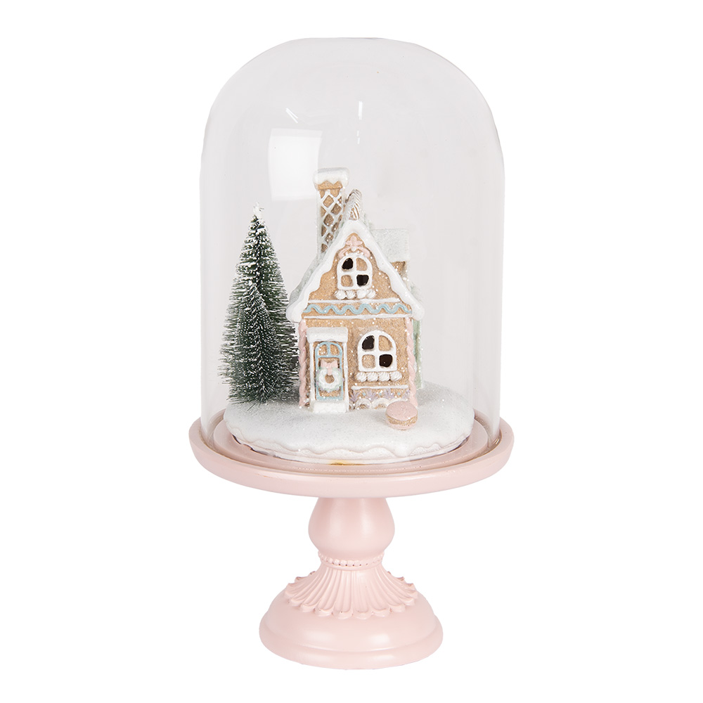 [6GL5191] Cloche en Verre avec décoration Rose LED Ø 17x30 cm / 2xAAA