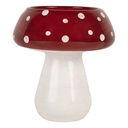 Photophore Champignon Blanc Rouge Ø 8x9 cm
