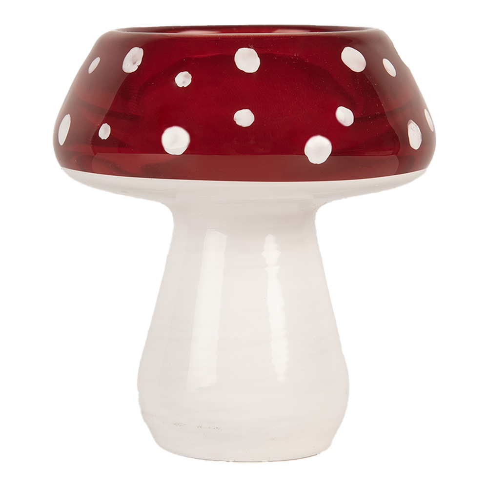 [6GL5199] Photophore Champignon Blanc Rouge Ø 7x7 cm