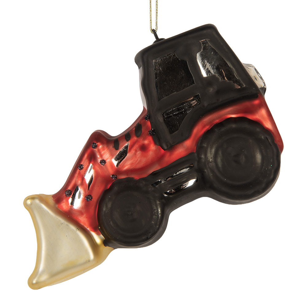 [6GL5239] Boule de Noël Rouge Noir 12x4x8 cm