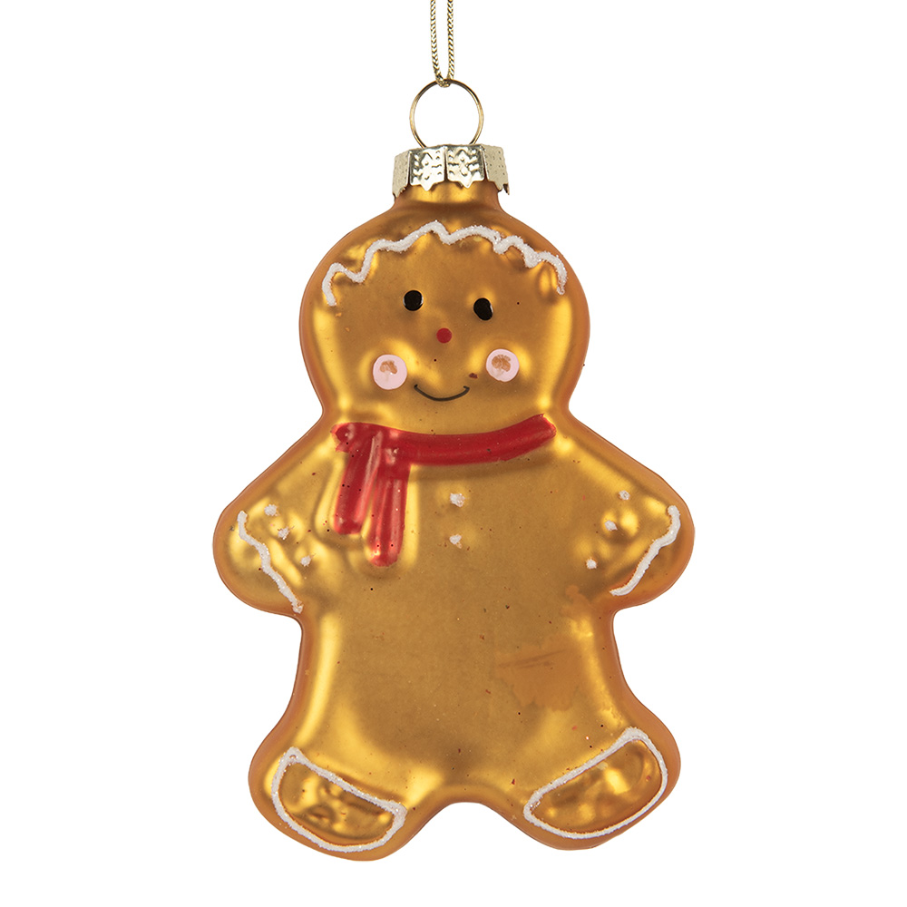 [6GL5241] Boule de Noël Marron Rouge 6x2x10 cm