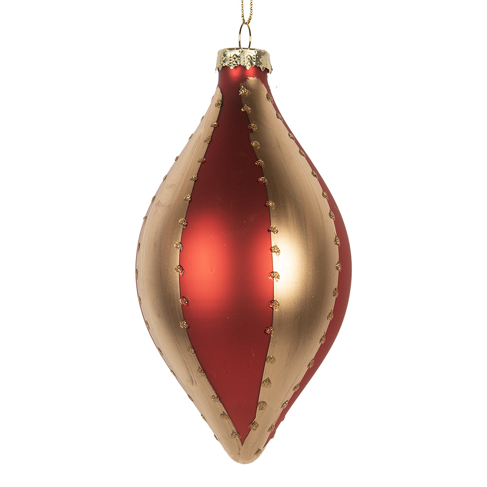 [6GL5246] Boule de Noël Couleur or Rouge Ø 8x15 cm