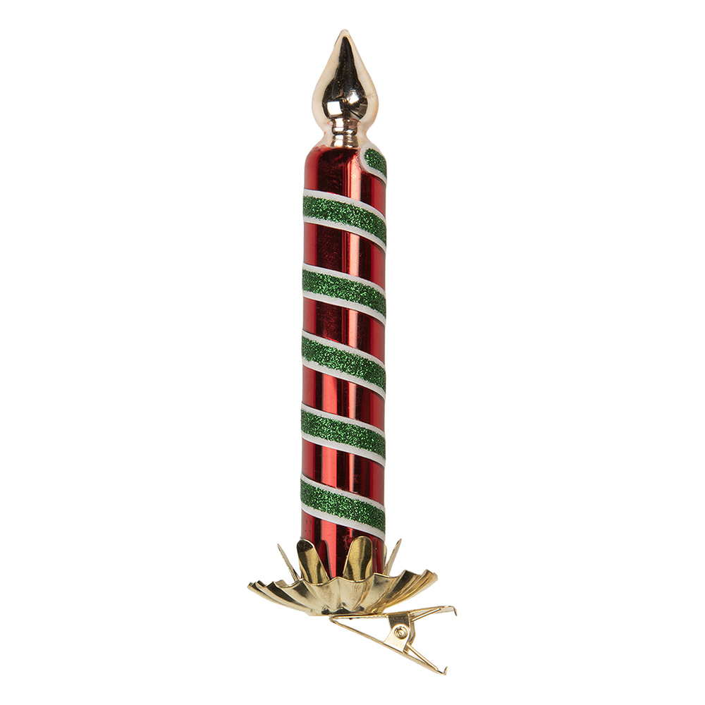 [6GL5252] Knijper kerstornament kaars Ø 4x14 cm