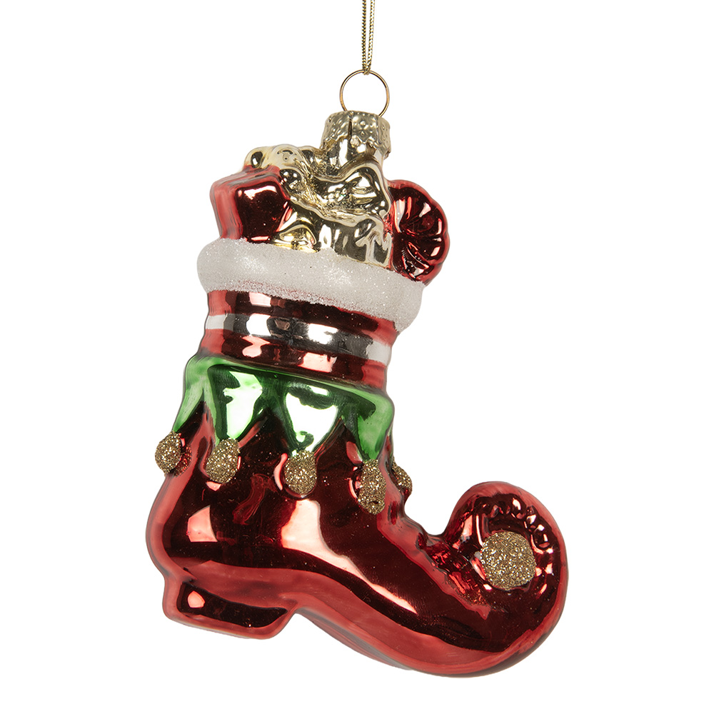 [6GL5291] Palla di natale Rosso Bianco 9x4x10 cm