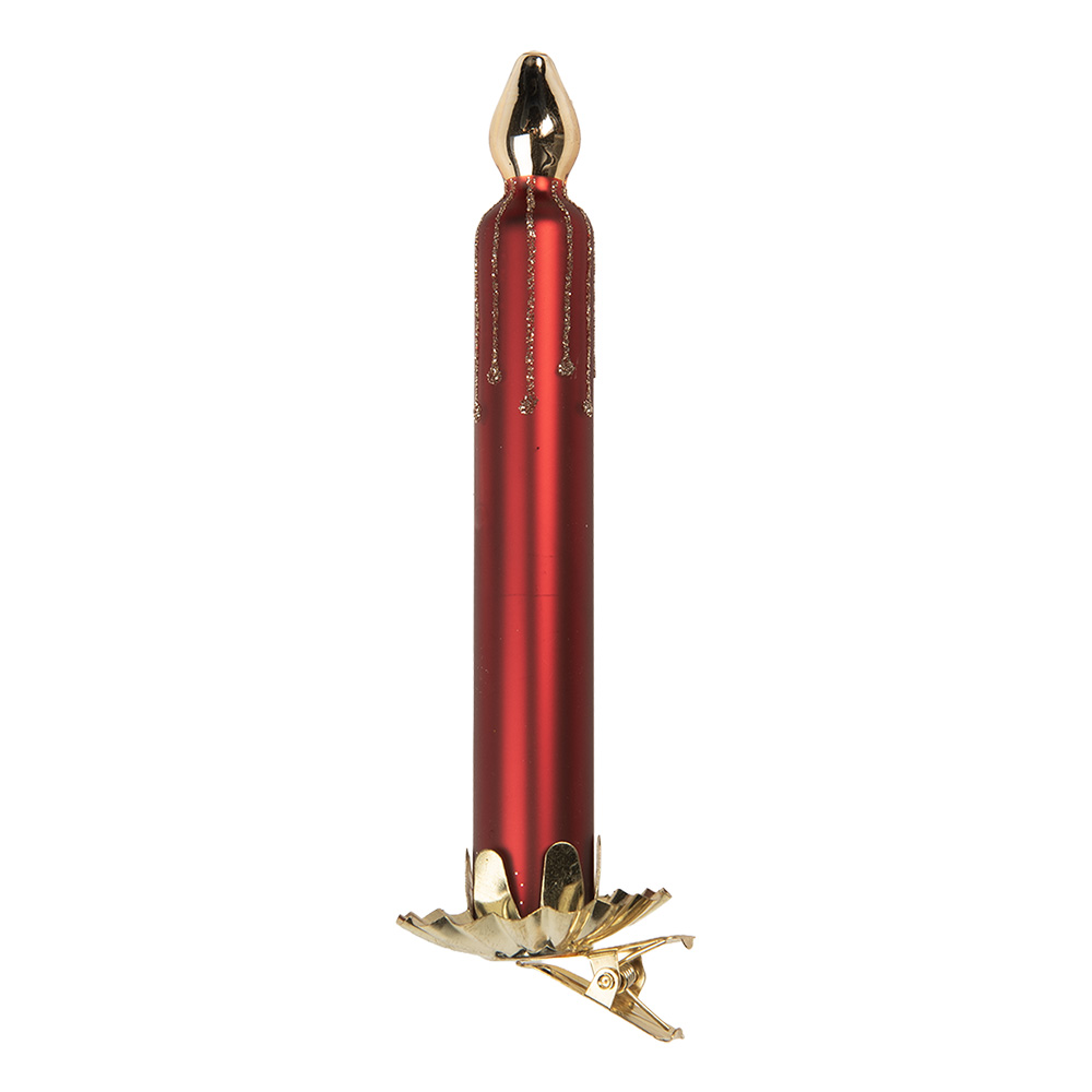 Knijper kerstornament kaars Ø 4x15 cm