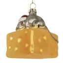 Palla di natale Giallo Grigio 8x8x8 cm
