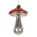 Weihnachtsanhänger Rot Silberfarbig Ø 9x13 cm