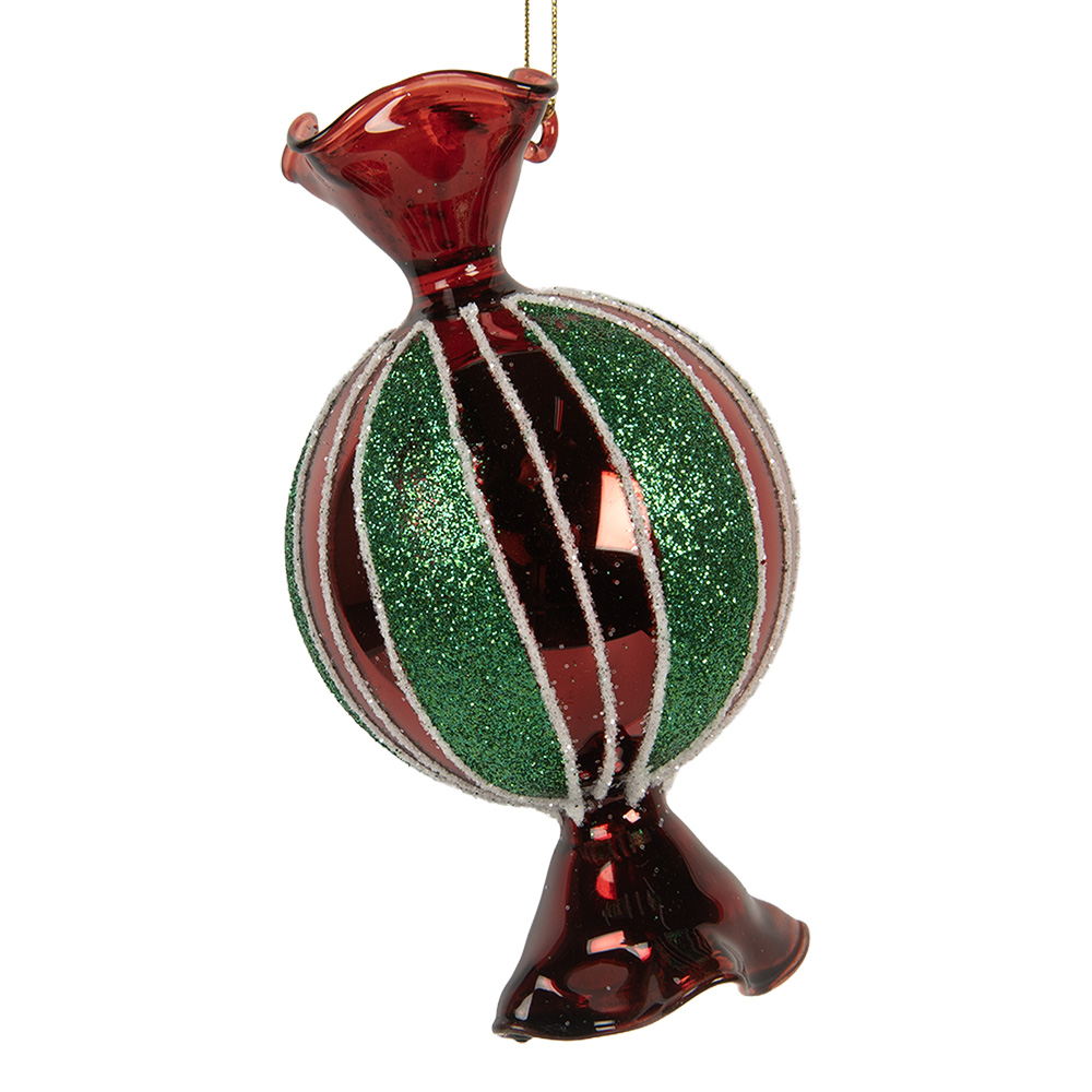 [6GL5319] Palla di natale Rosso Verde 7x7x12 cm