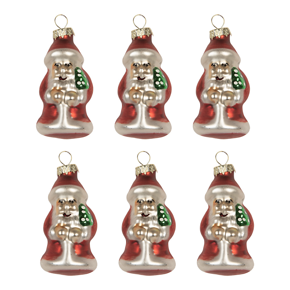 [6GL5322] Boule de Noël (set 6) Rouge Couleur argent Ø 3x35 cm