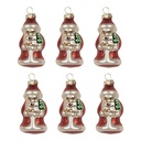 Weihnachtsanhänger (set 6) Rot Silberfarbig Ø 3x35 cm