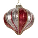 Boule de Noël Rouge Couleur argent Ø 8x8 cm