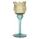 Glas Kerzenhalter Grün Blau Ø 7x19 cm