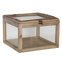 Kistje van hout met glas 30x30x21 cm