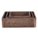 Vassoio Decorativo (set di 3) Marrone 24x24x6 / 20x20x6 / 16x16x6 cm