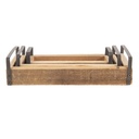 Decorative Tray (set of 3) Brown 35x20x5 / 30x15x5 / 25x10x5 cm