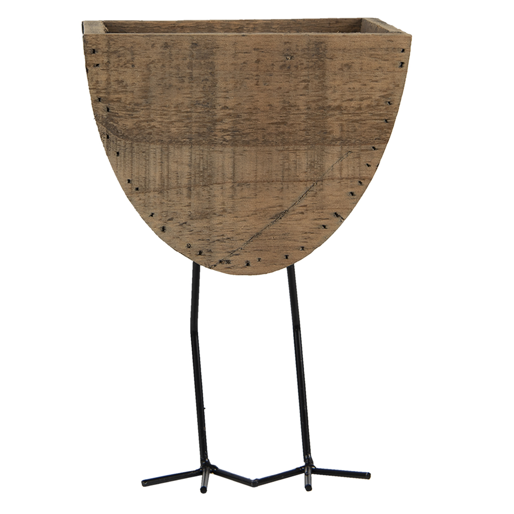 [6H2097] Flower Pot Inside Brown 17x13x25 cm