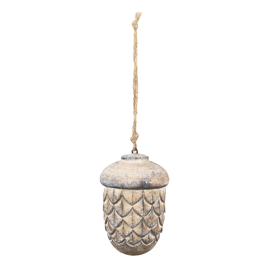 [6H2292] Decoratie eikel Ø 8x12 cm