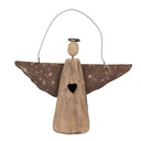Décoration de Noël ange Marron 18x2x14/18 cm
