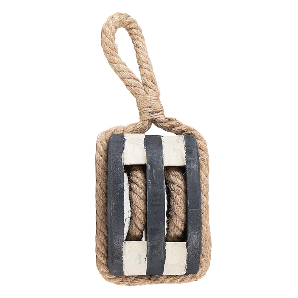 Decoratie katrol 14x12x21/35 cm