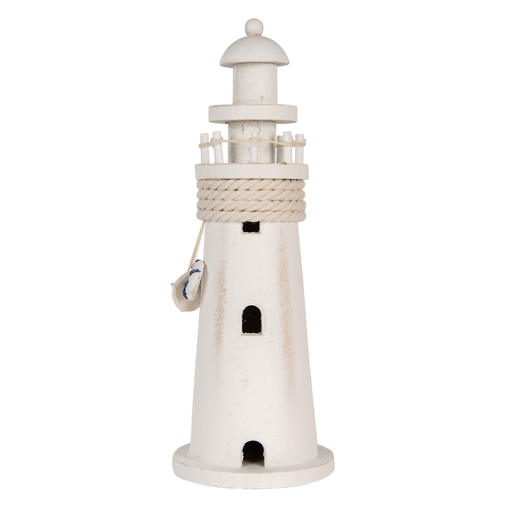 [6H2409] Decoratie vuurtoren Ø 10x30 cm