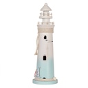 Deko Leuchtturm Weiß Blau Ø 13x42 cm