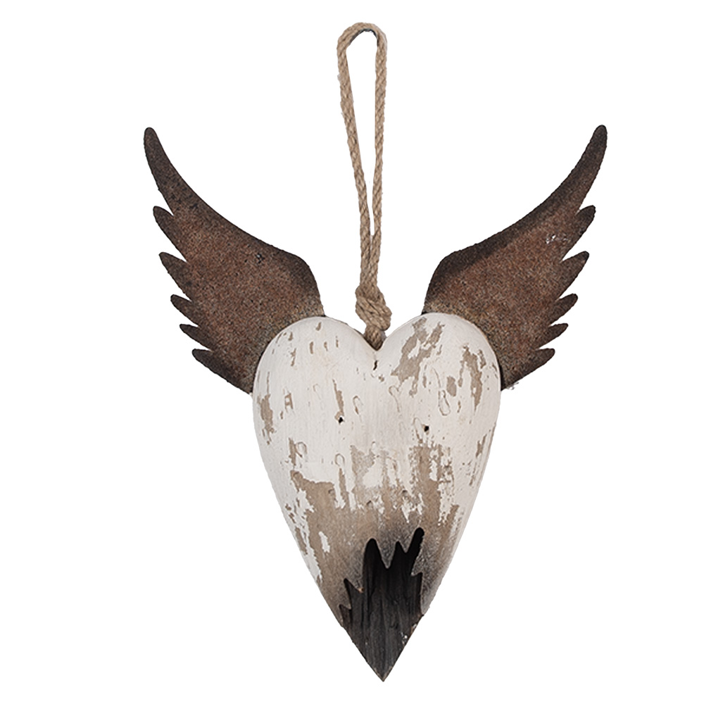 [6H2415S] Pendentif décoratif Cur Blanc Marron 17x3x20 cm