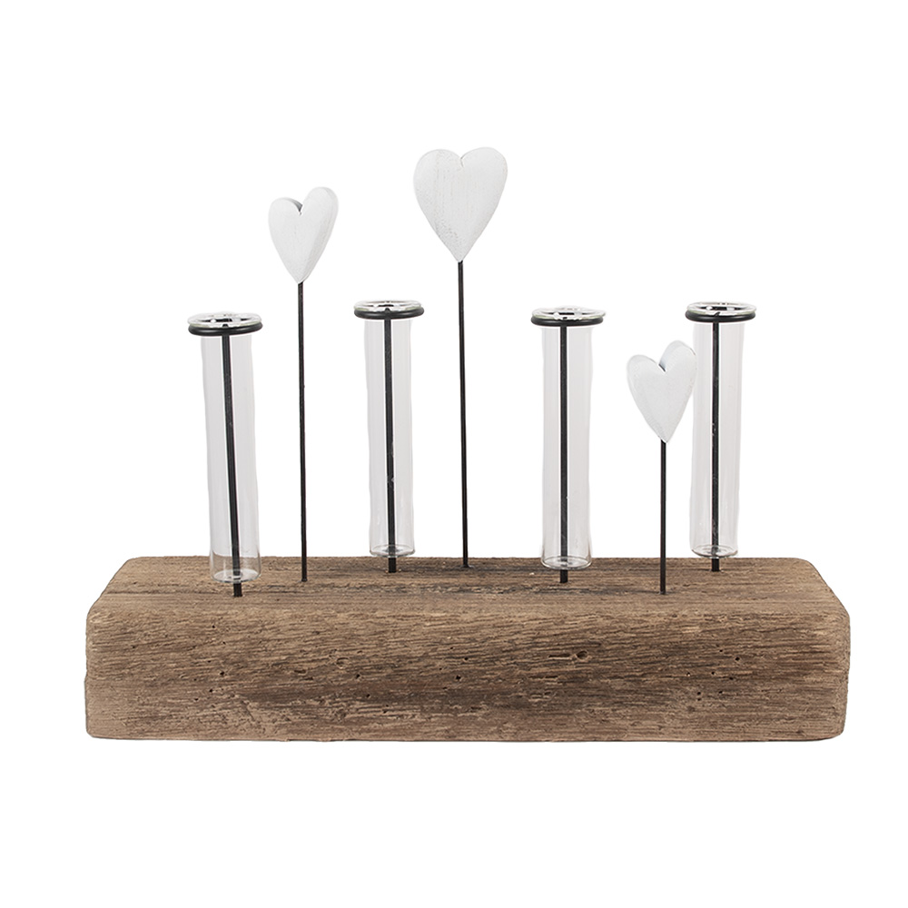 Vaasjes in houder 30x9x23 cm
