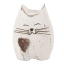 Décoration Chat Blanc Marron 6x4x7 cm