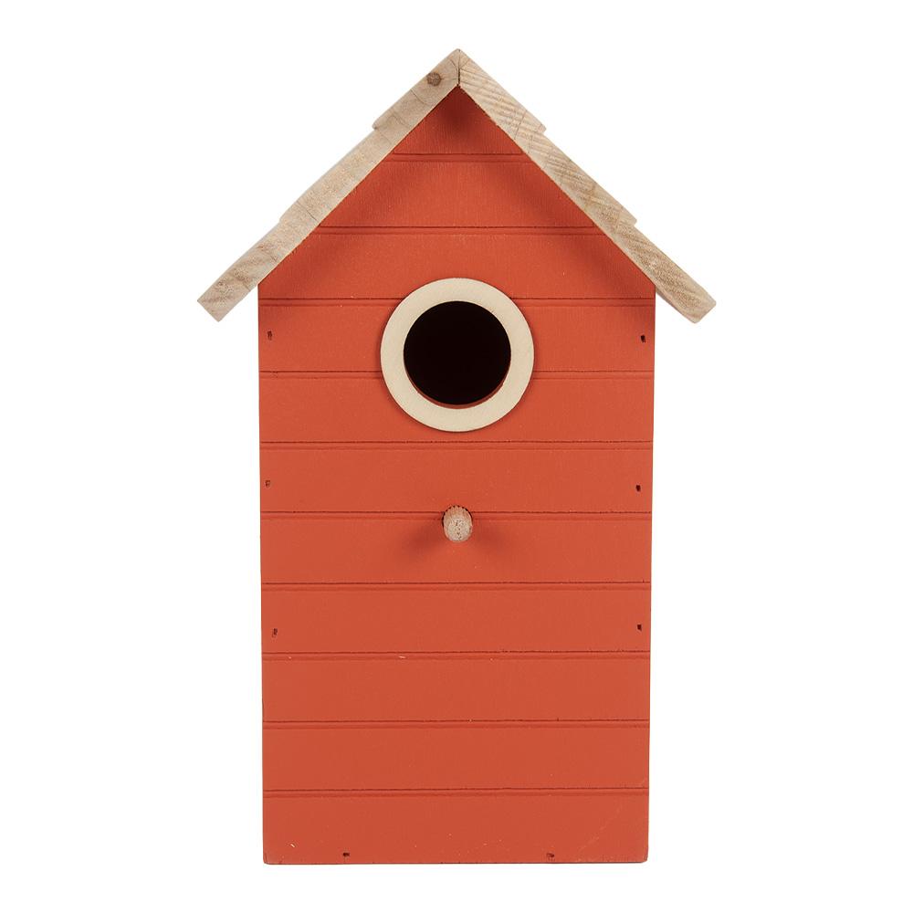 [6H2442] Vogelhaus Rot Braun 15x10x22 cm