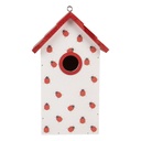 Casetta per Uccelli Bianco Rosso 15x10x22 cm