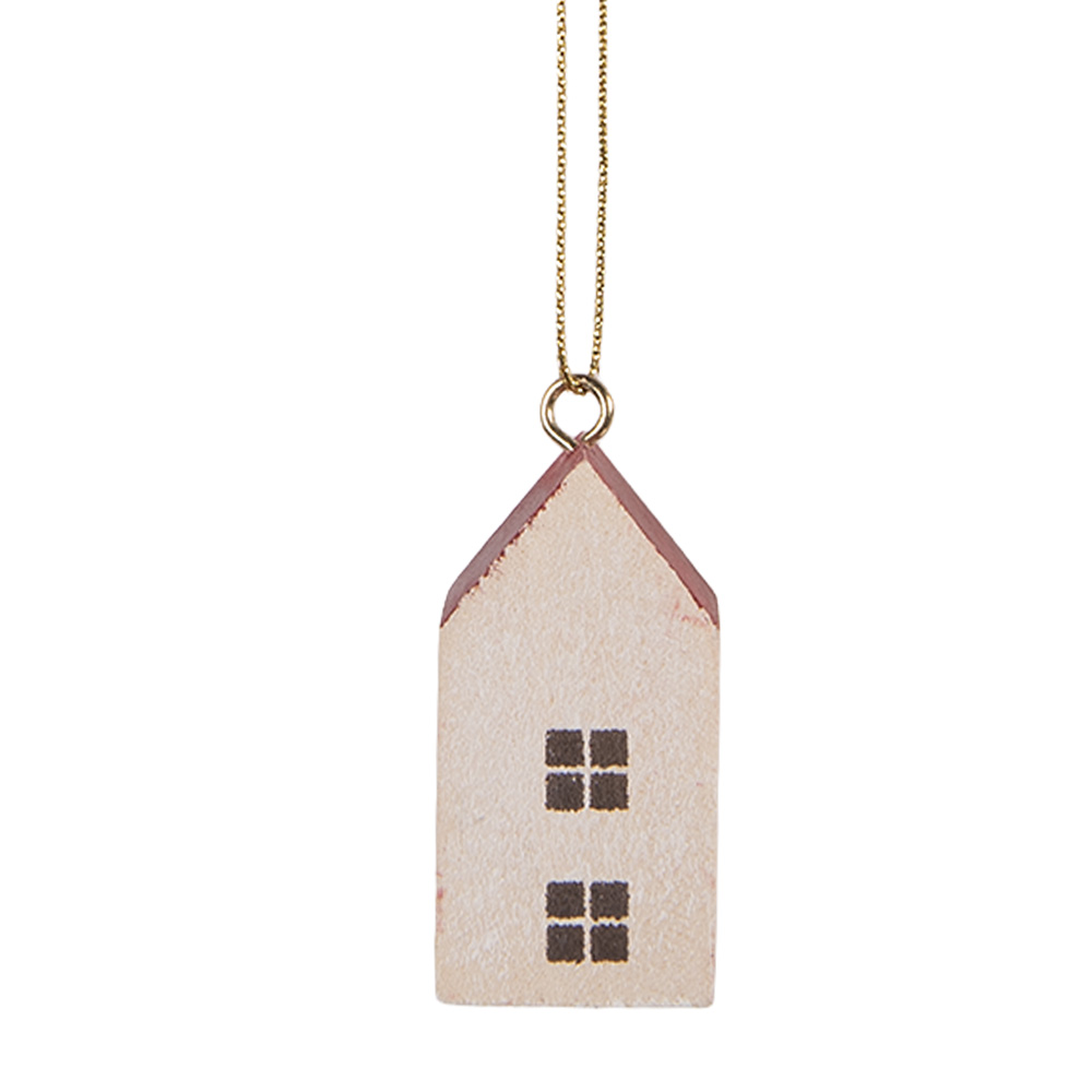 [6H2464] Decoratie hanger huis 3x3x6 cm