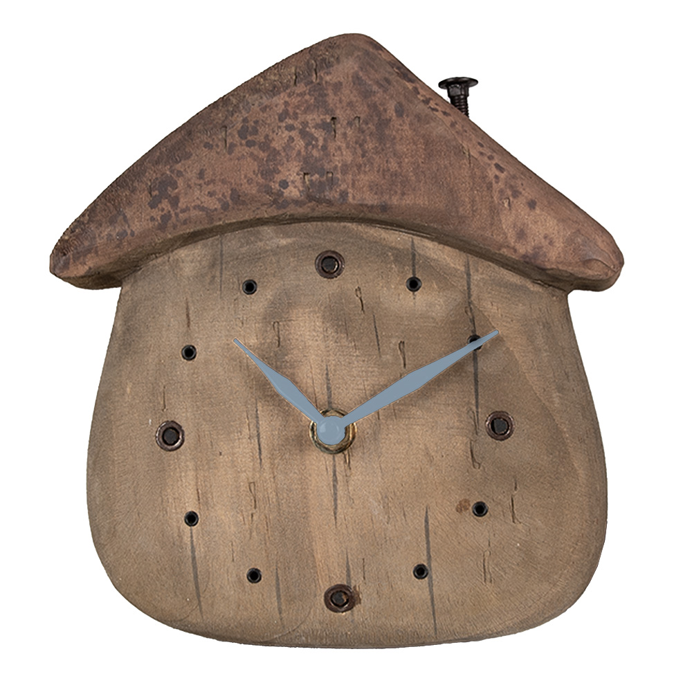 [6KL0819] Horloge de table Marron 18x5x19 cm / 1xAA