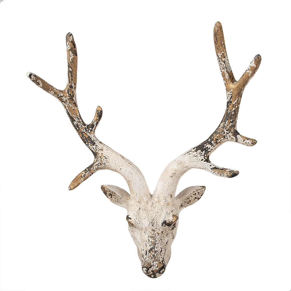 [6MG0057] Wanddecoratie hert 33x14x43 cm