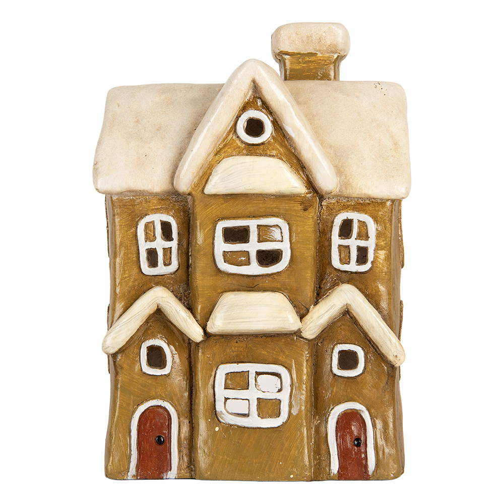 [6MG0123] Decoration House Brown Beige 23x15x33 cm