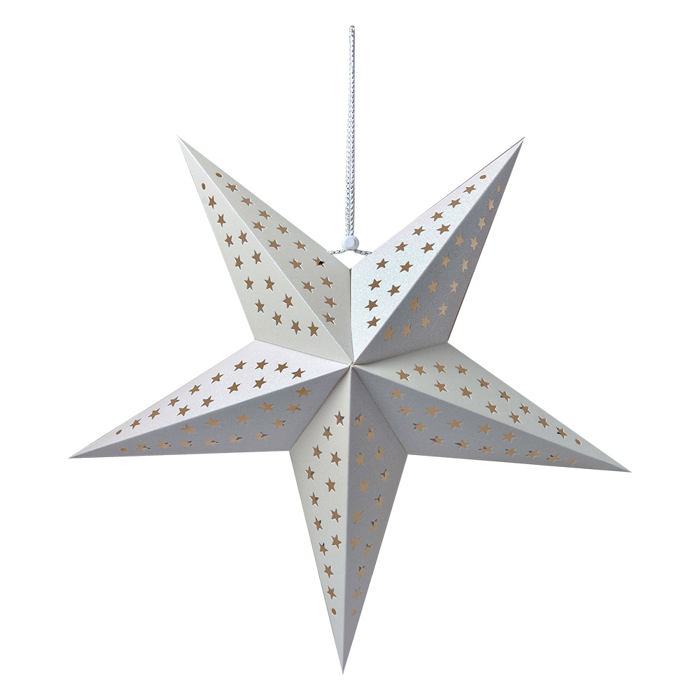 [6PA0512LW] Décoration de Noël Étoile Blanc 60x22x60 cm